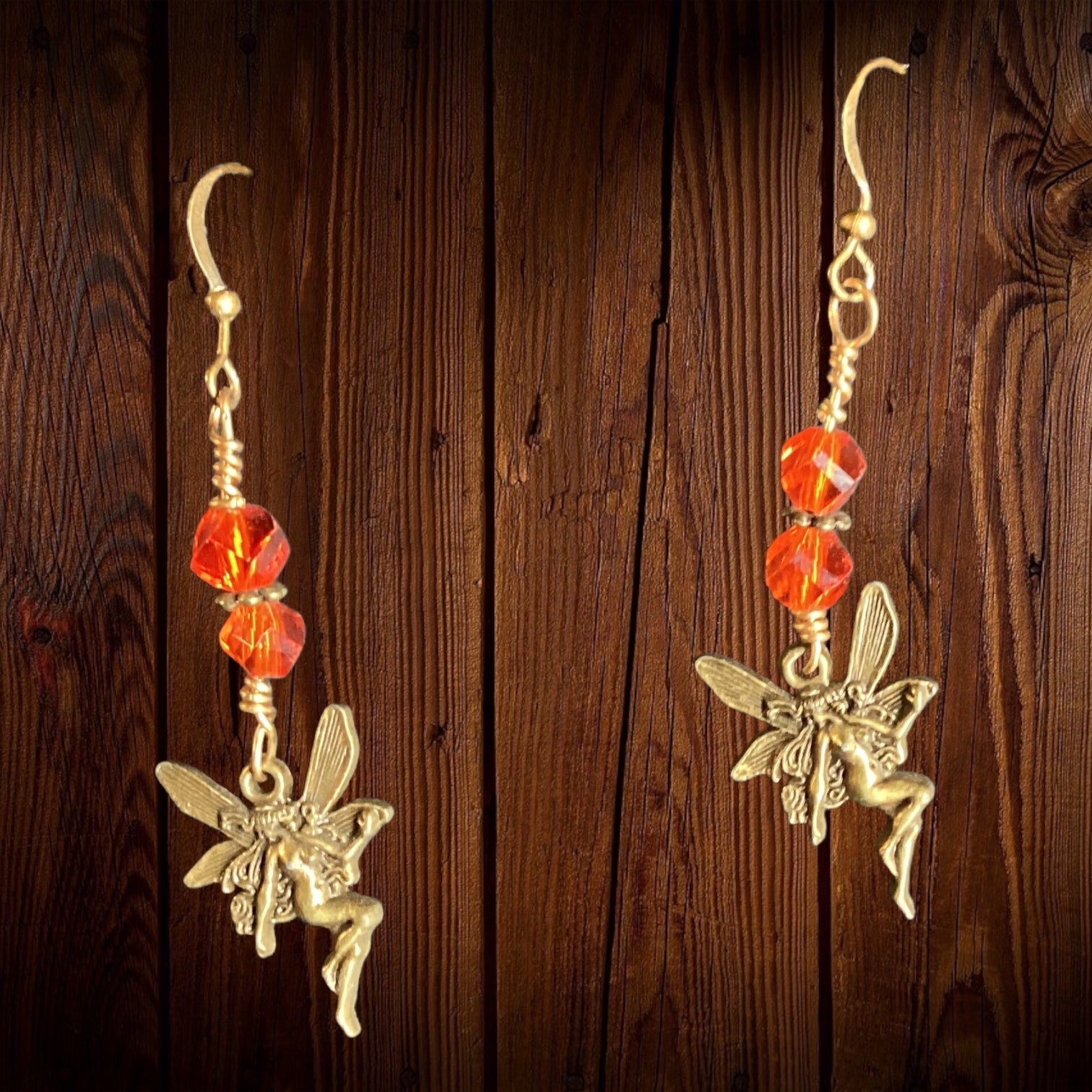 Fairy Charm Dangle Earrings With Beaded Accents