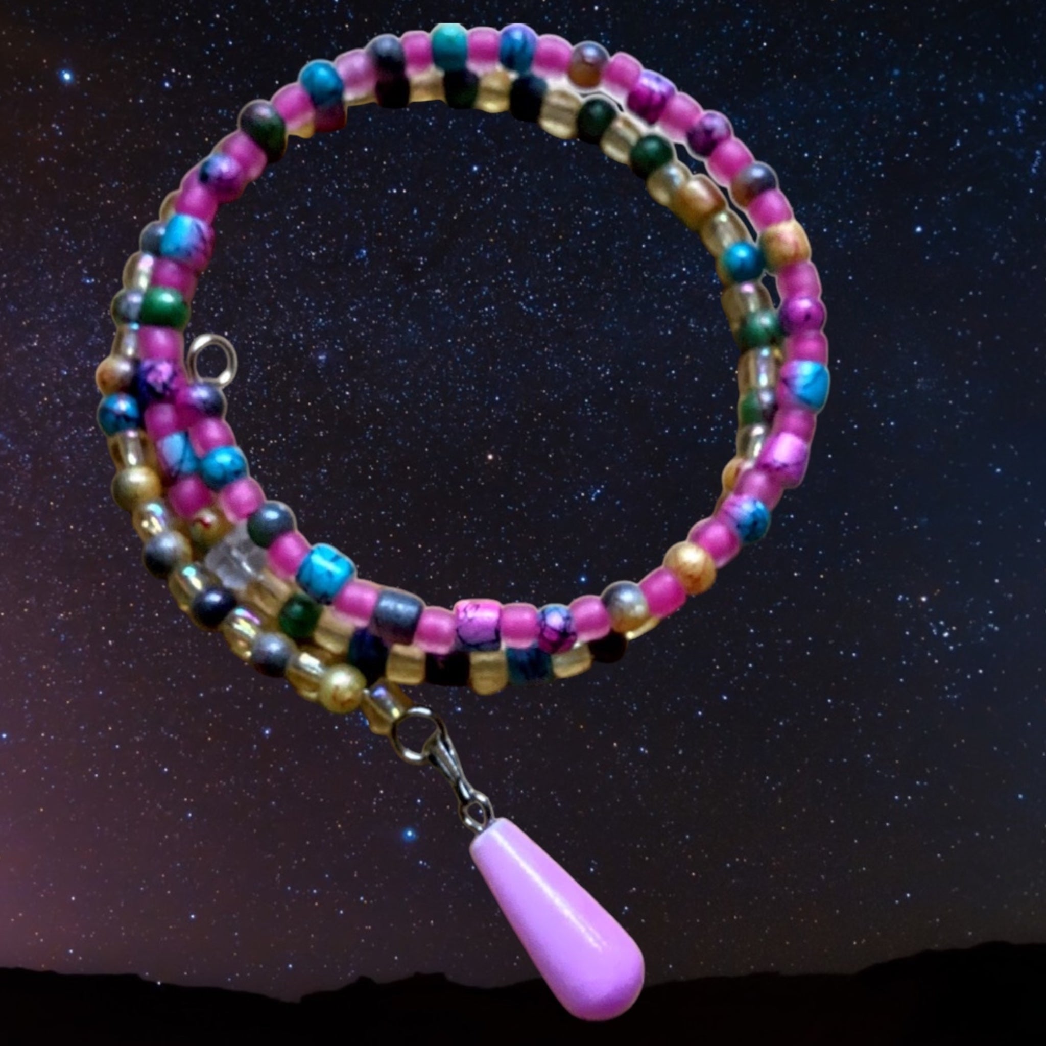 Beaded Spiral Charm Bracelet