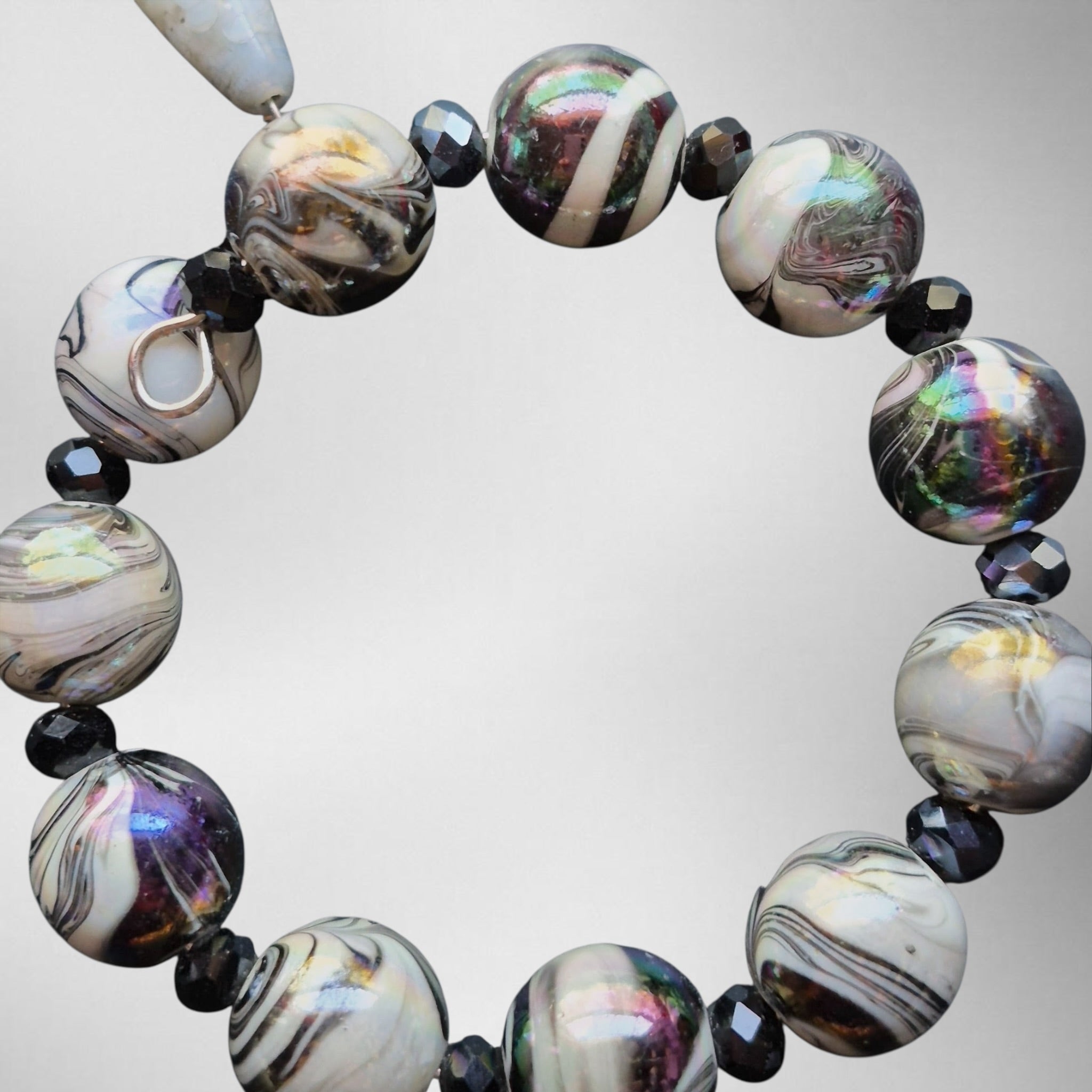 Sparkling Gemstone and Swirl Bead Bracelet