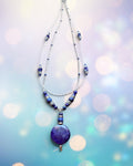 -Pendant Statement Necklace Featuring Lapis Lazuli Stones