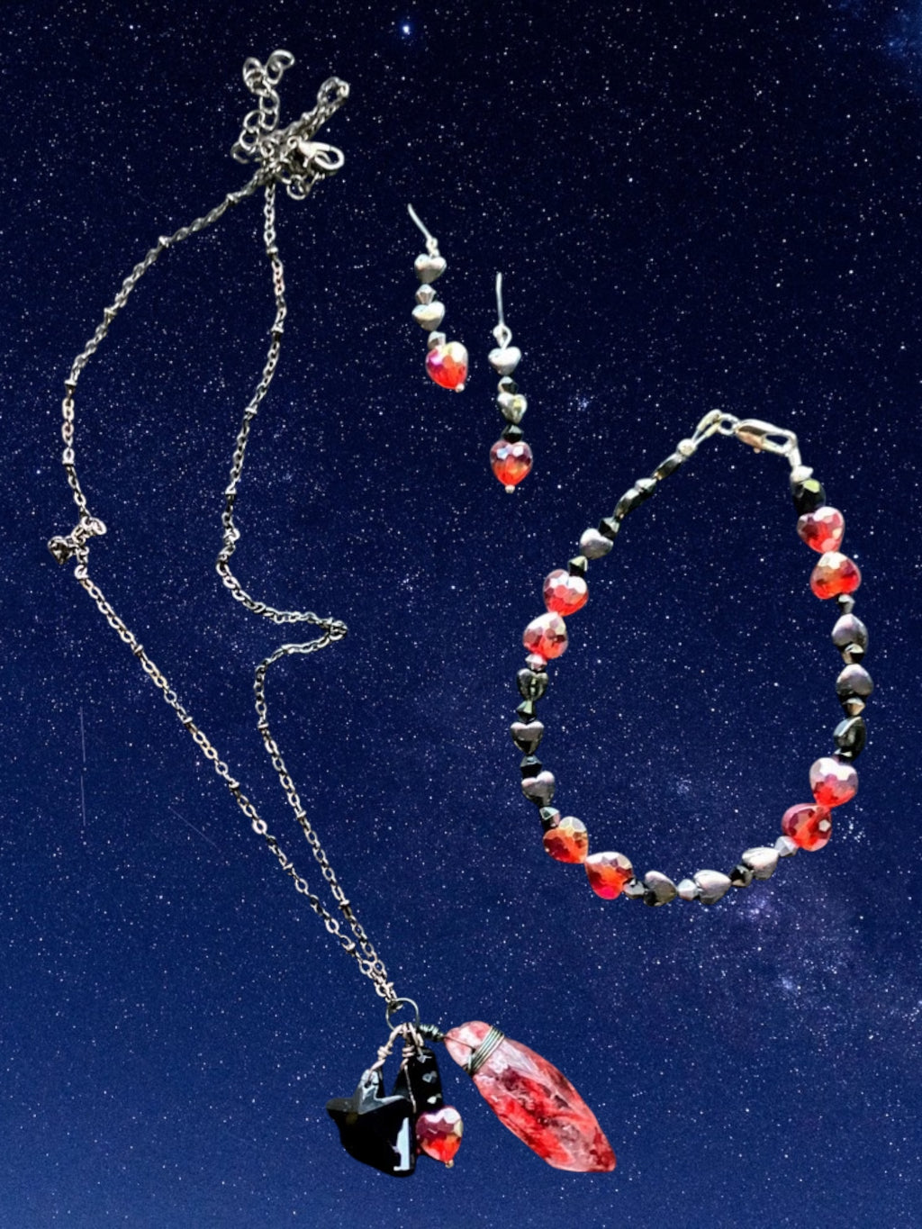 Heartfelt Creations Crystal Heart Jewelry Set