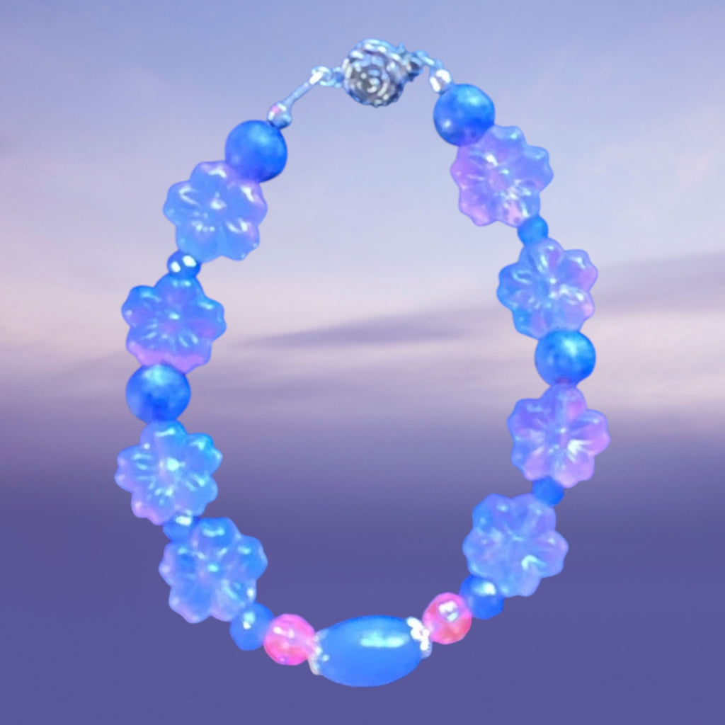 Floral Beaded Charm Bracelet