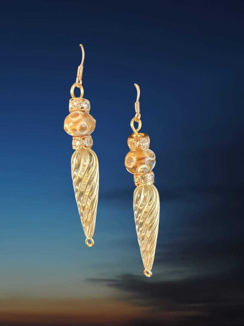 Elegant Beaded Tassel Drop Earrings