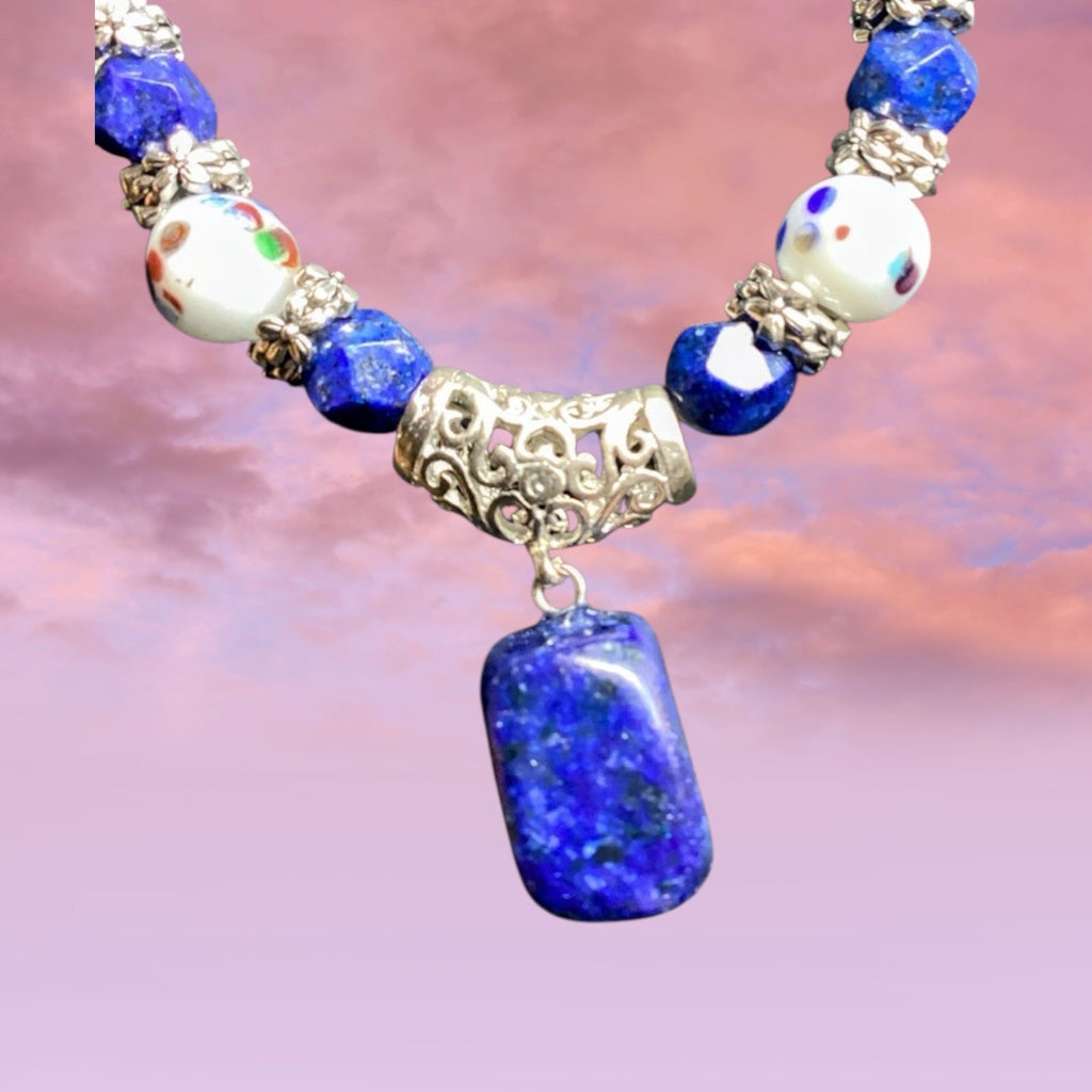 Artisan Beaded Necklace Bracelet and Earring Set