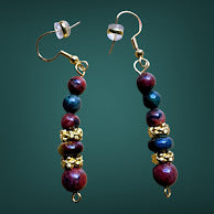 * Natural Stone Beaded Jewelry Set with Necklace, Earrings and (2) Bracelets