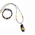 Heartfelt Creations handcrafted fused glass pendant necklace and multi-strand wrap bracelet with colorful glass beads.