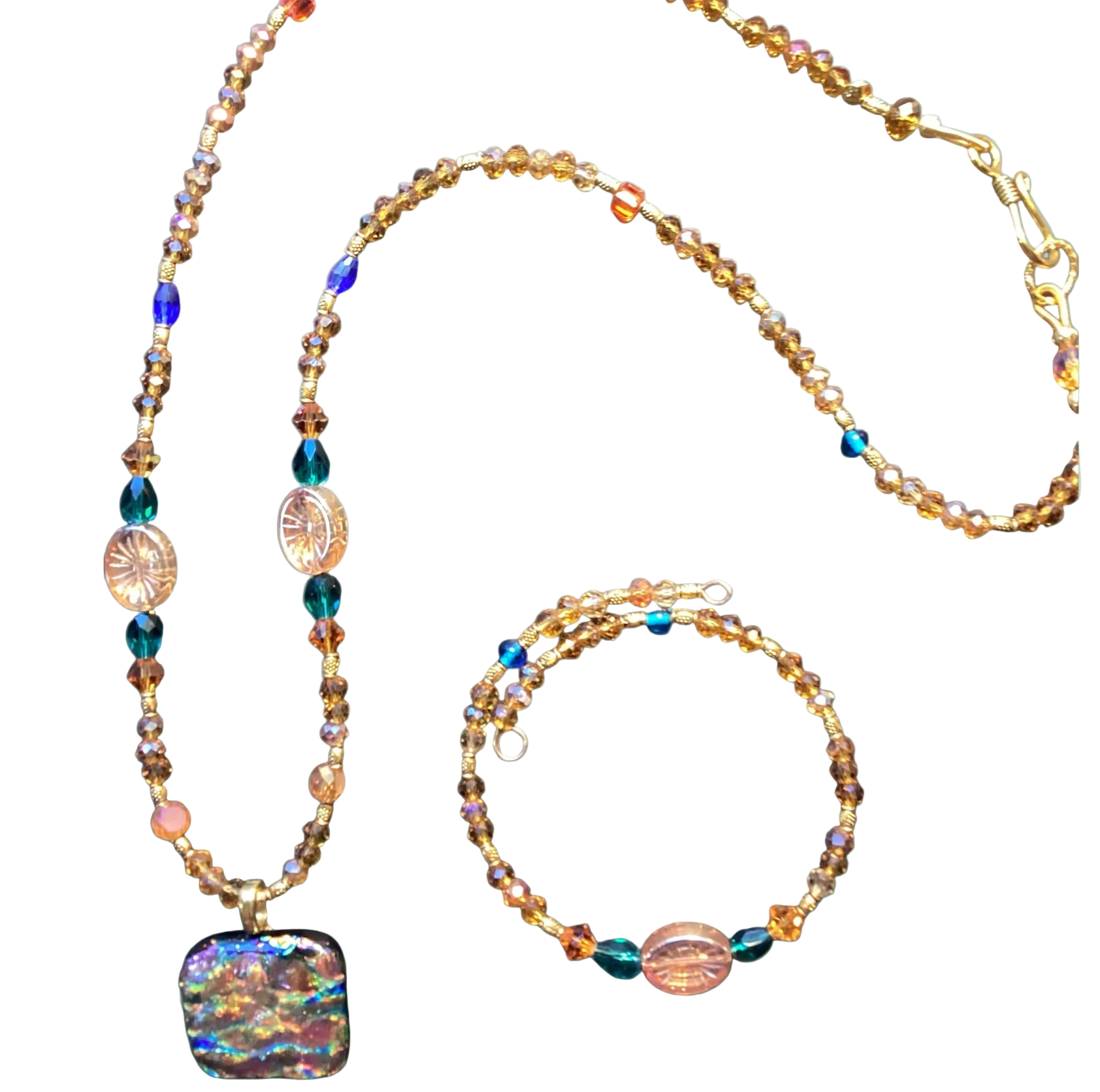 Artisan Beaded Statement Necklace...Wearable Art