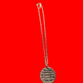 Heartfelt Creations silver-toned metal pendant necklace engraved with 'the love between a grandmother and grandson is forever'.