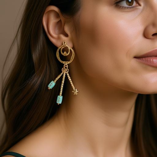 * Heartfelt creations - Celestial Charm Dangle Earrings - Green Dice!