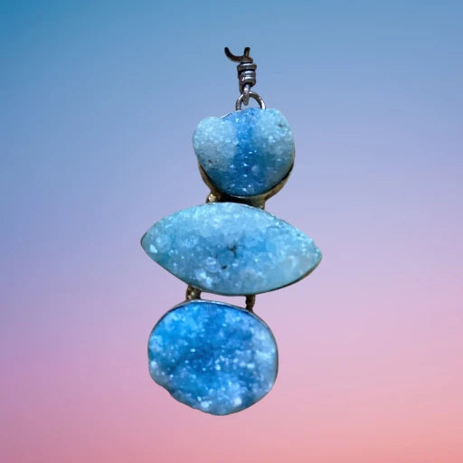 Bohemian Gemstone Pendant Necklace and Earring Set