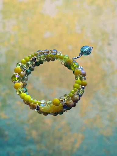 Beaded Wrap Bracelet With Charm