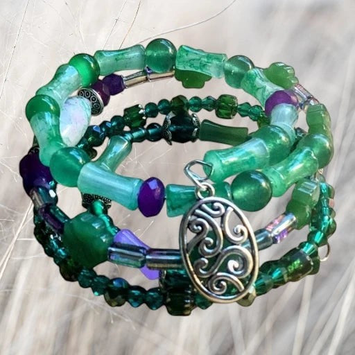 Emerald Forest Charm Bracelet Stack