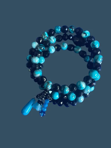 Elegant Beaded Coil Bracelet