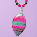 '-Statement Gemstone Pendant Necklace and Bracelet Set