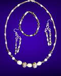 Elegant Pearl and Crystal Beaded Jewelry Set