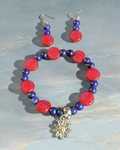 Floral Charm Bracelet and Earring Set