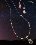 Natural Stone Pendant Necklace and Earring Set