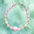 Delicate Beaded Bracelet with Floral Accent