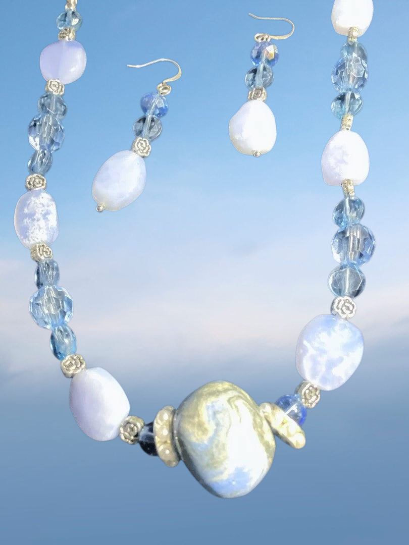 Beaded Necklace and Earring Set