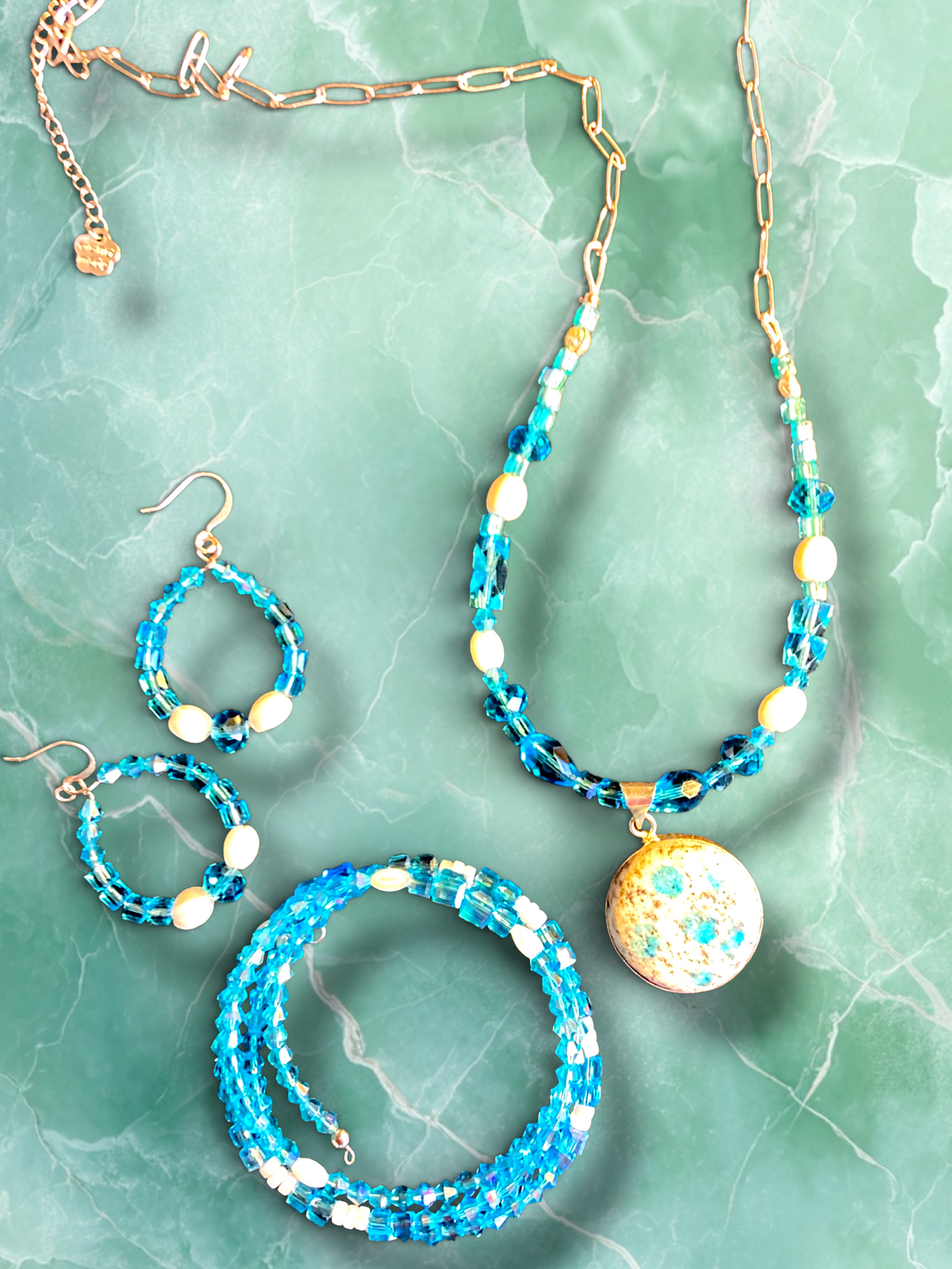 Ocean Breeze Beaded Jewelry Set