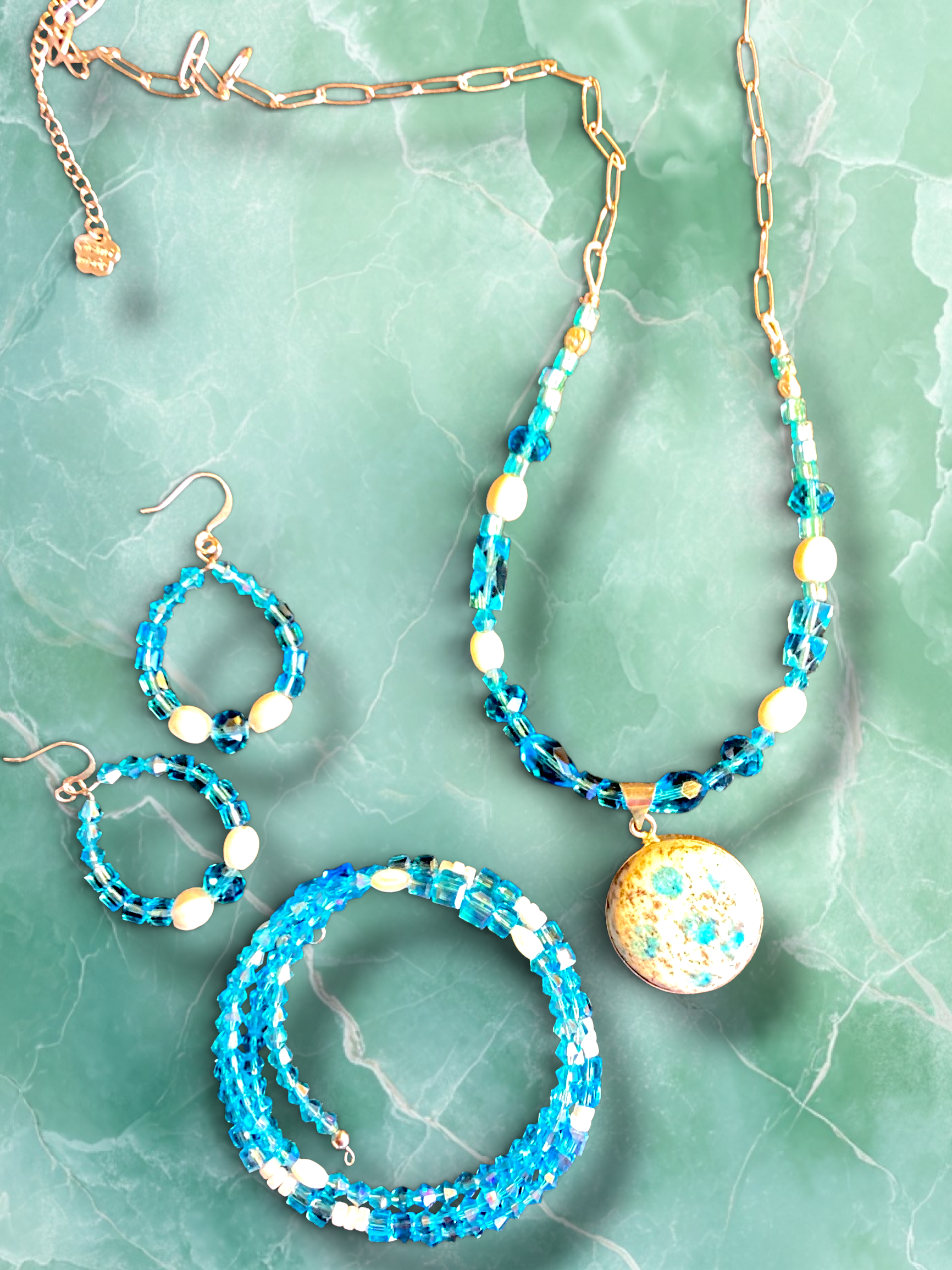 Ocean Breeze Beaded Jewelry Set