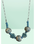 Handmade Ceramic Flower Bead Necklace