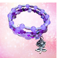 Rose Charm Beaded Coil Bracelet