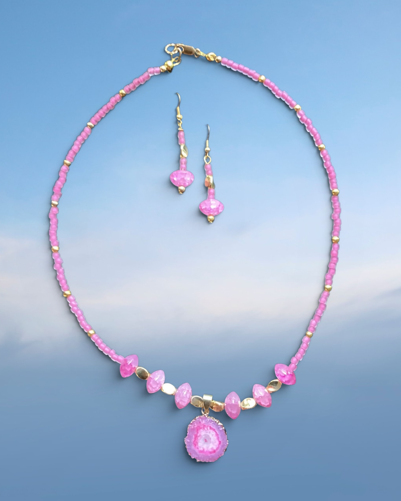 Beaded Necklace and Earring Set