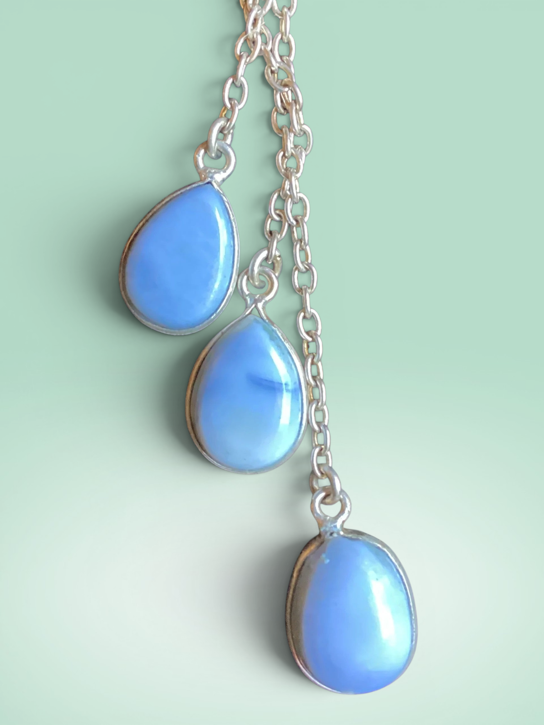 Teardrop Pendant Necklace With Three Charms
