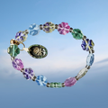 Floral Charm Beaded Bracelet