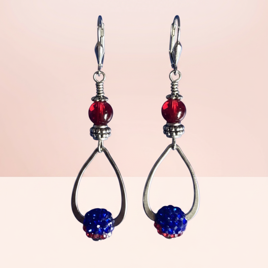 '-Sparkling Teardrop Dangle Earrings