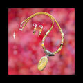 Elegant Gemstone Pendant Necklace and Earring Set
