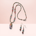 '-Artisan Beaded Necklace and Earring Jewelry Set