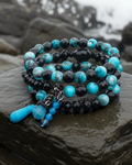 Turquoise Swirl Beaded Wrap Bracelet
