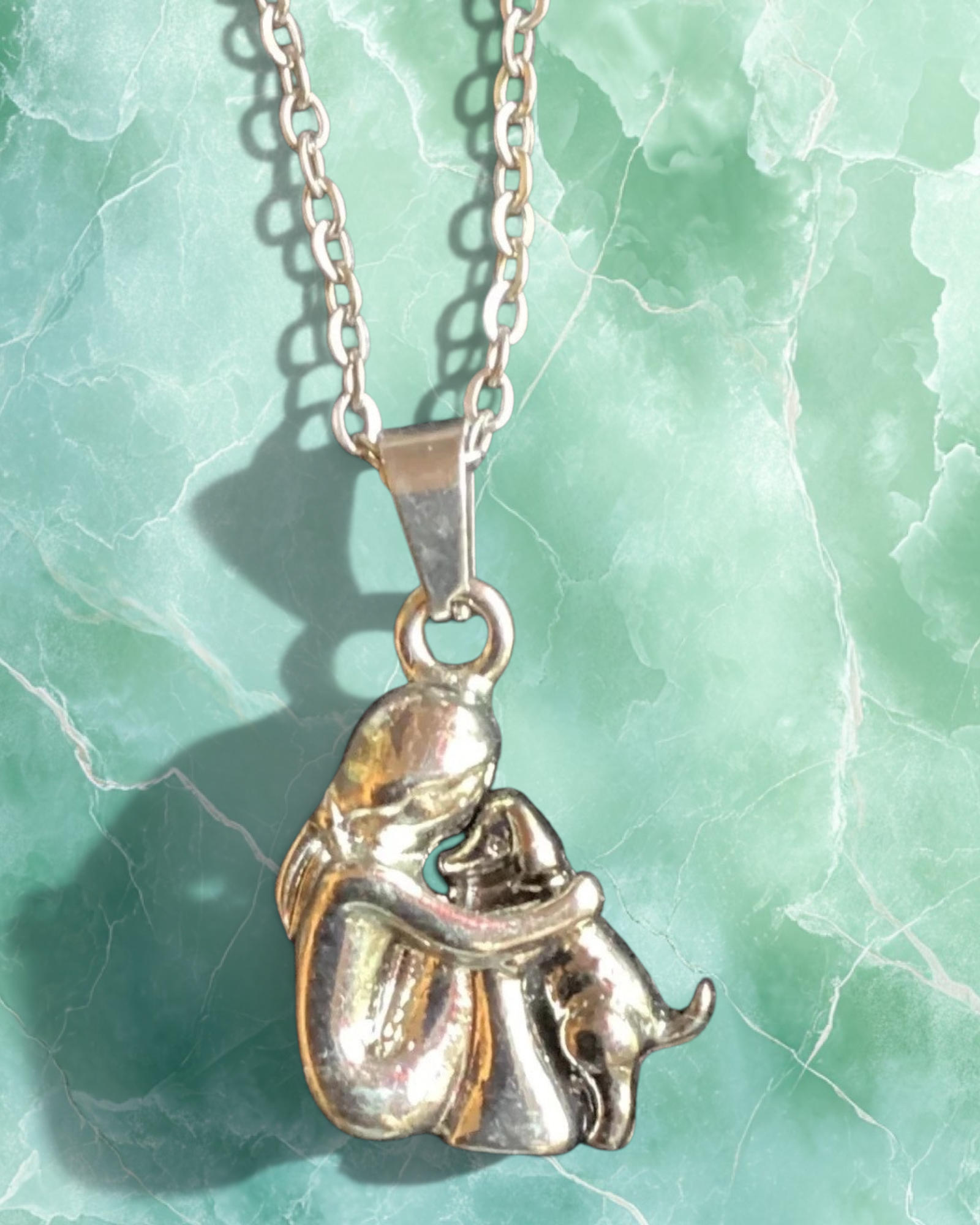 Girl Hugging Her Dog Pendant Necklace