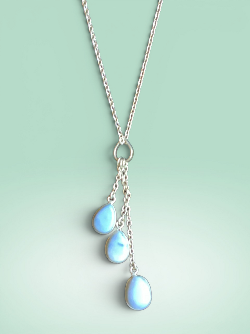 Teardrop Pendant Necklace With Three Charms