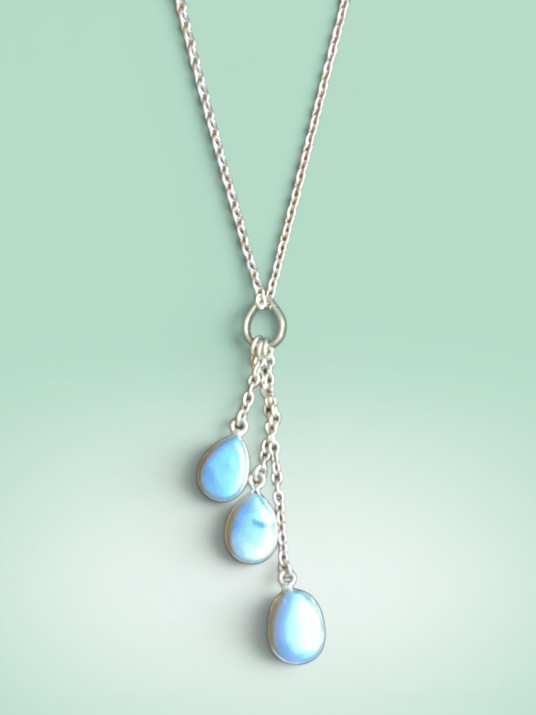 Teardrop Pendant Necklace With Three Charms