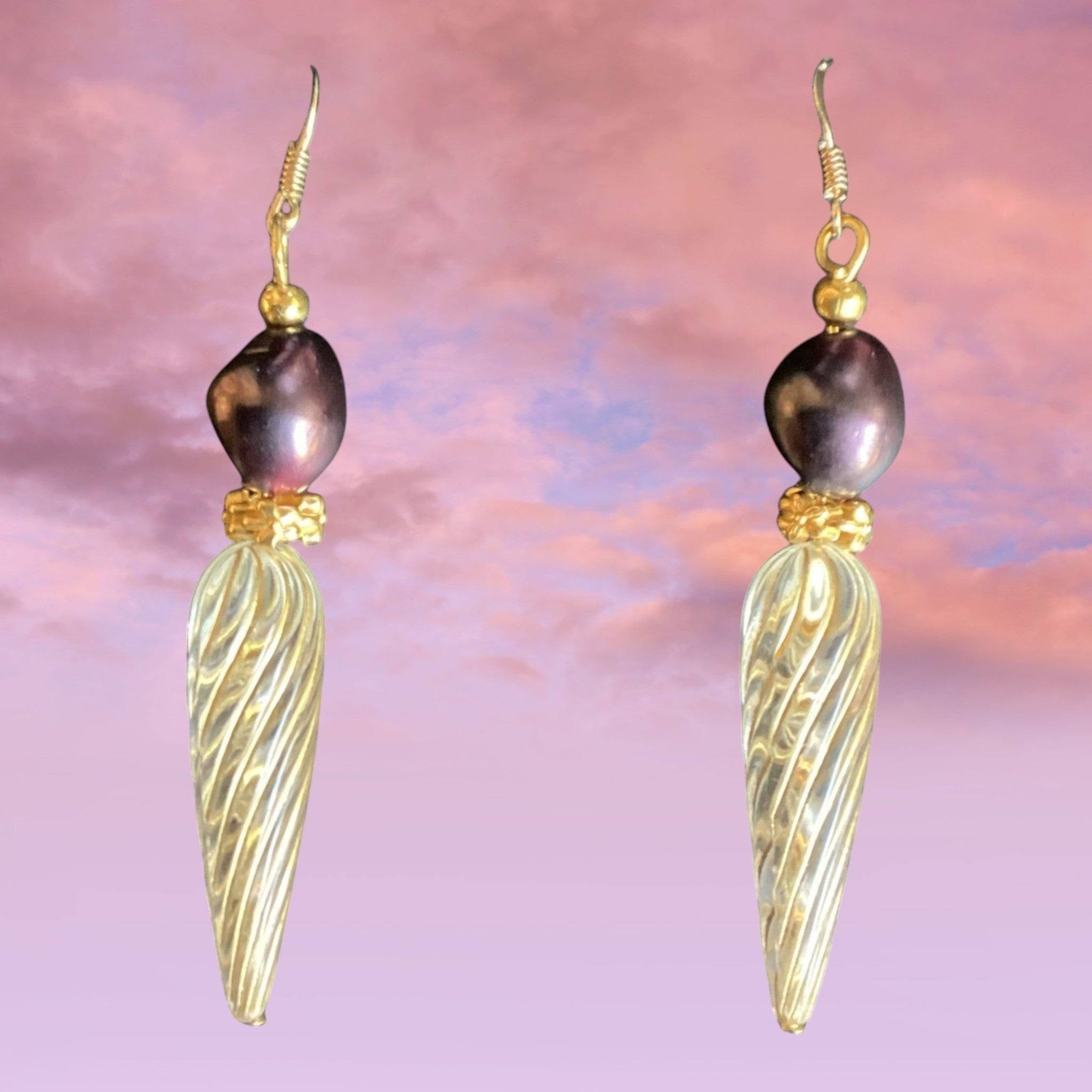 Elegant Pearl and Glass Drop Earrings
