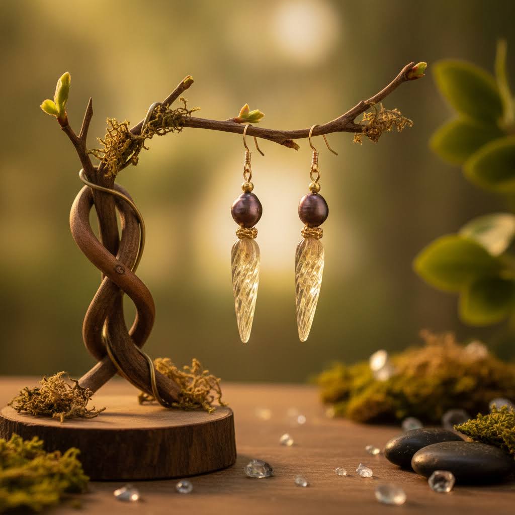 Elegant Pearl and Glass Drop Earrings