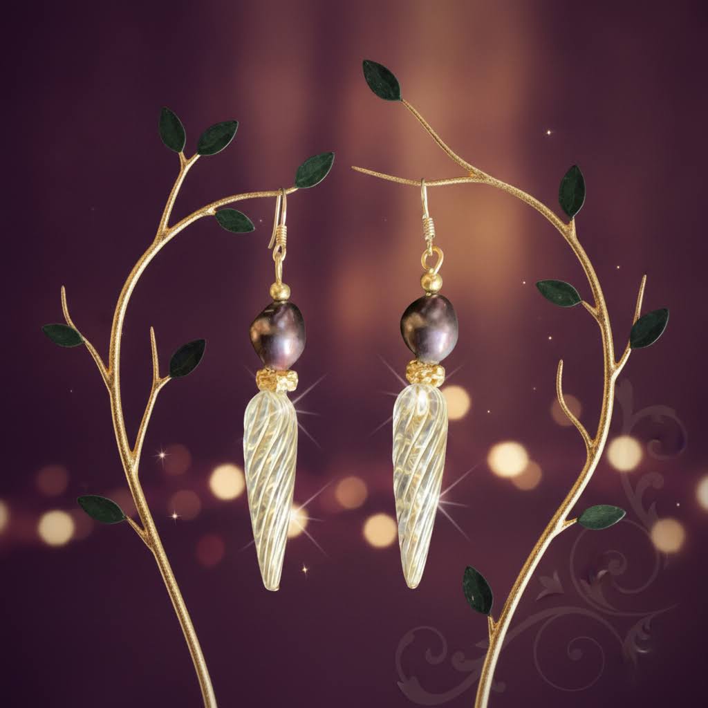 Elegant Pearl and Glass Drop Earrings