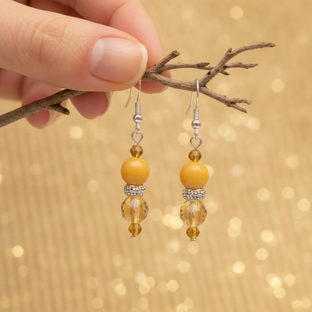 Bumblebee Jasper Pendant Necklace and Earring Set