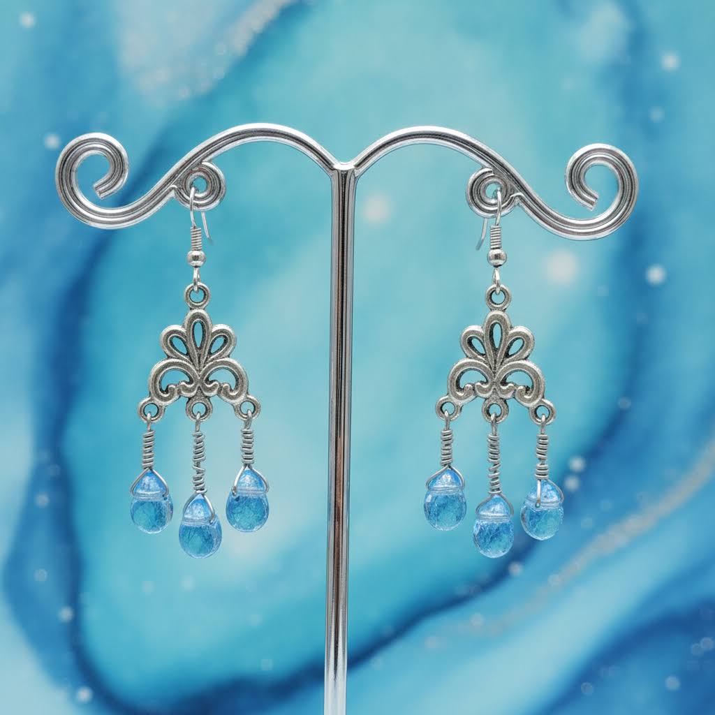 Ornate Filigree Drop Dangle Earrings