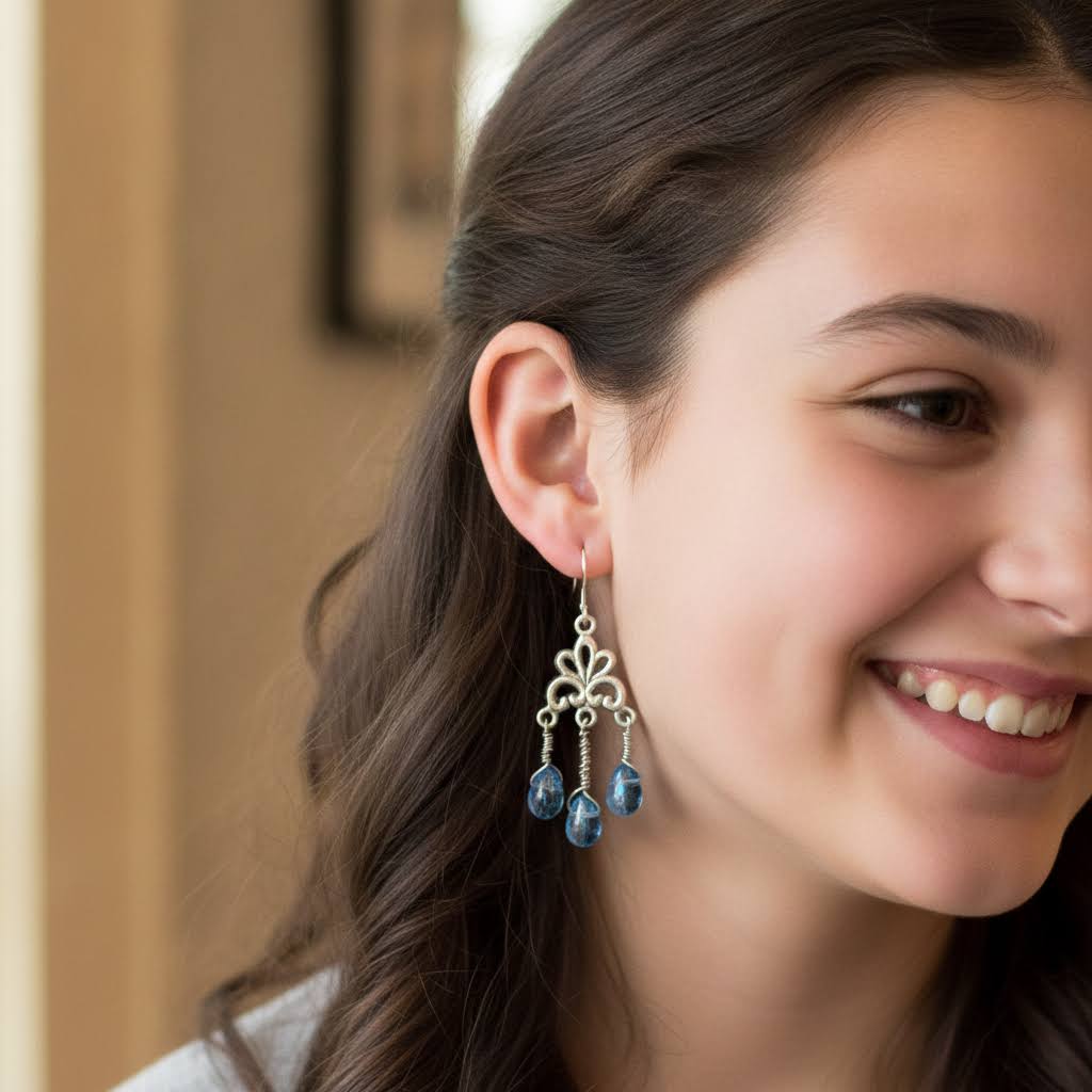 Ornate Filigree Drop Dangle Earrings