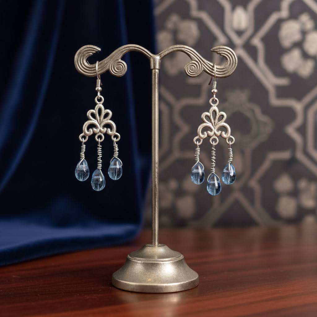 Ornate Filigree Drop Dangle Earrings