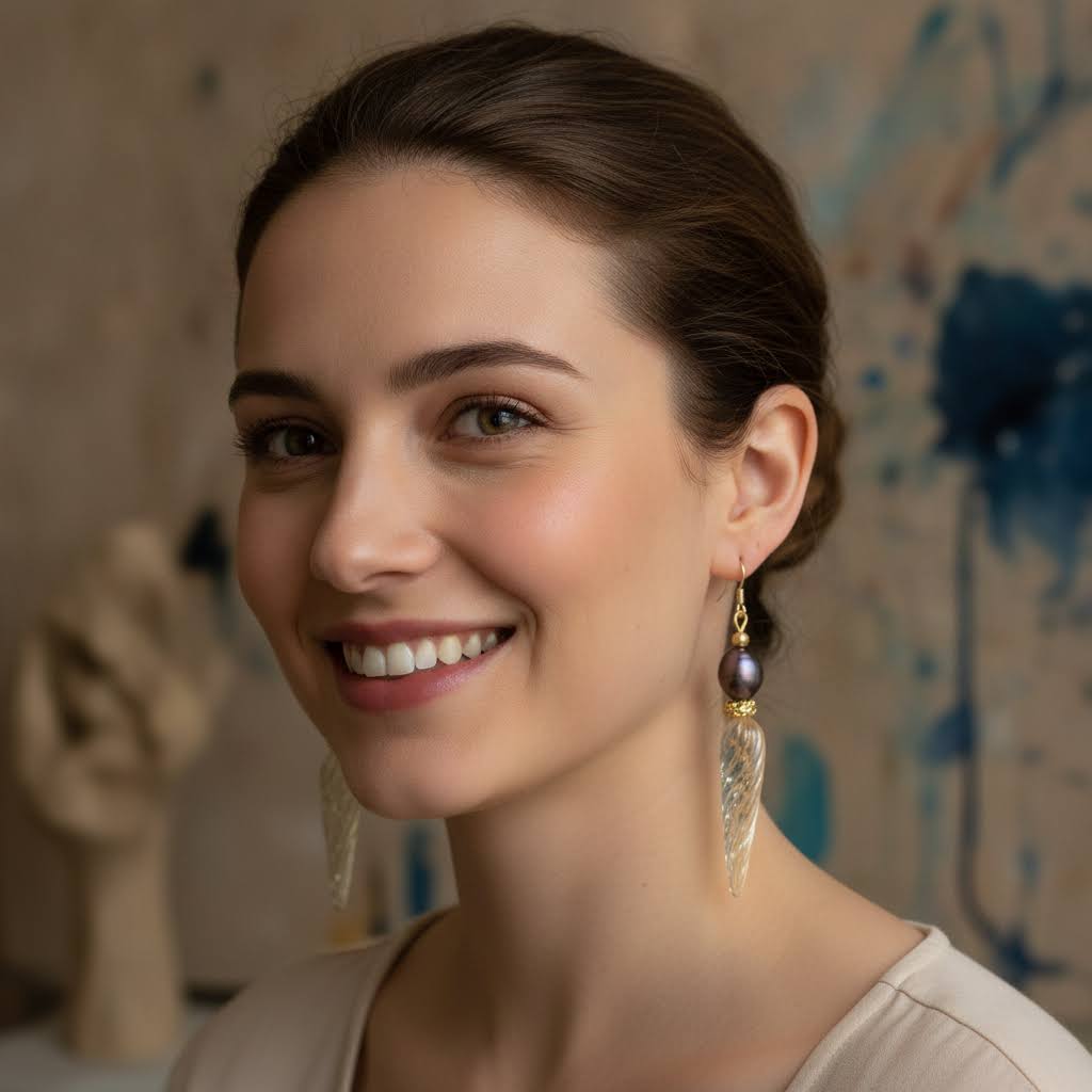Elegant Pearl and Glass Drop Earrings
