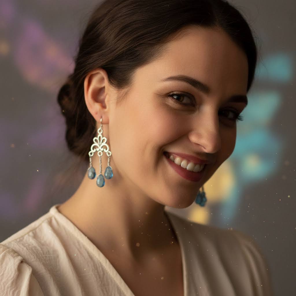 Ornate Filigree Drop Dangle Earrings