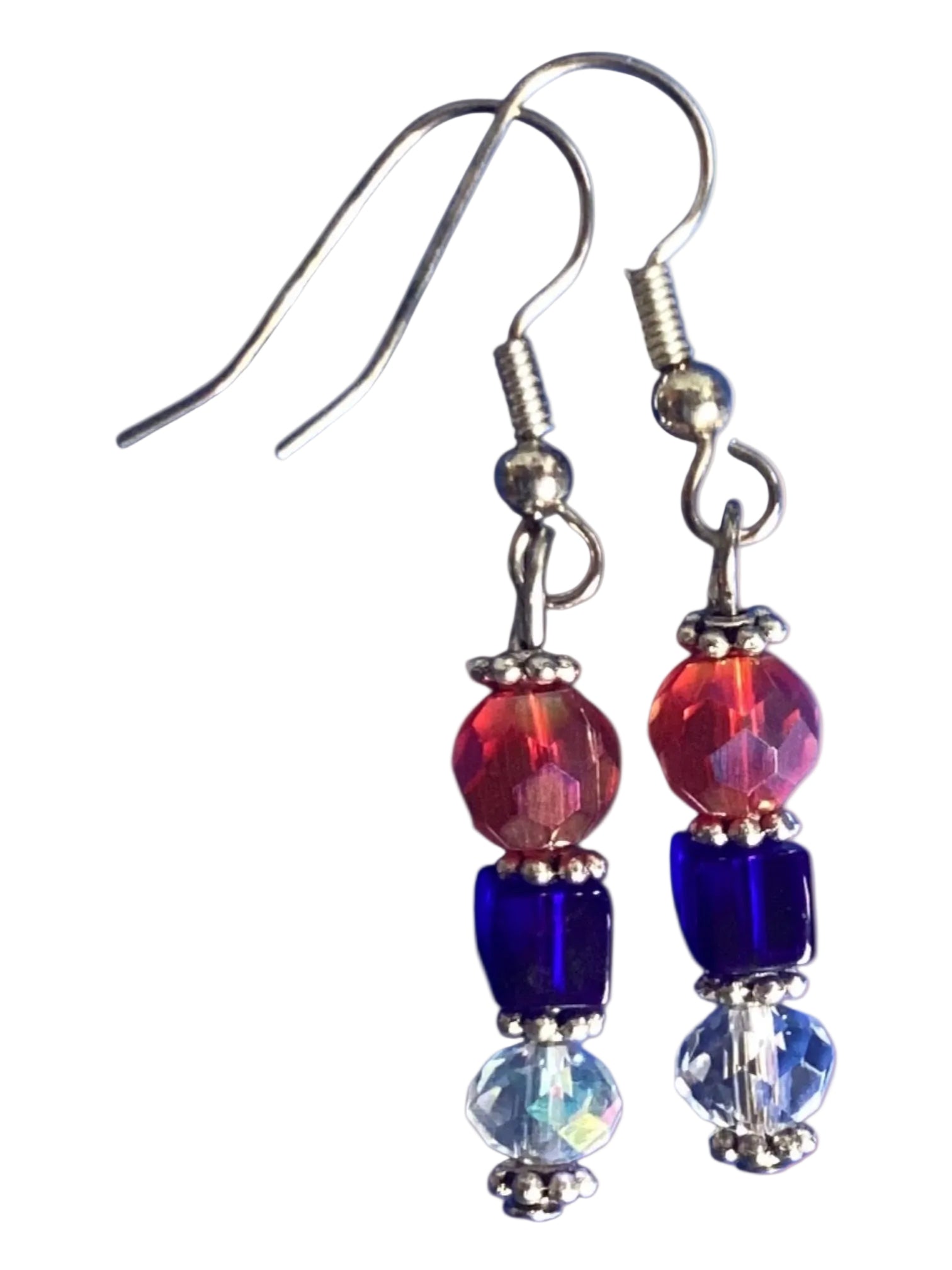 Handcrafted Beaded Drop Dangle Earrings - Part of the USA COLLECTION