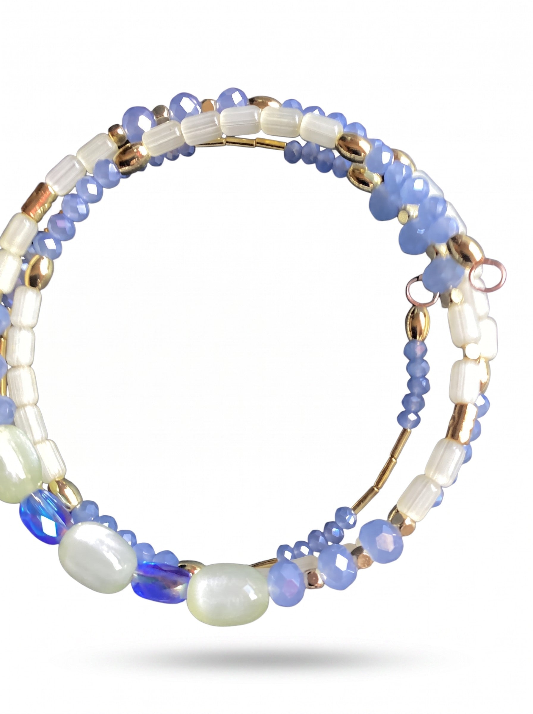 Artisan Beaded Necklace with Soladite Pendant and Bracelet Jewelry Set